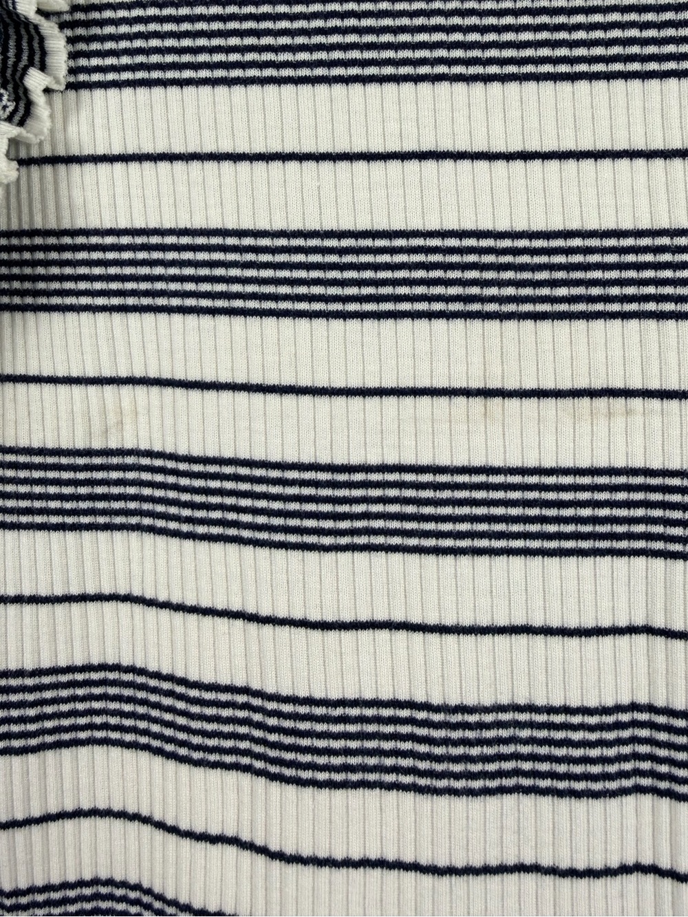J. Crew Ruffle Sleeve Stripe Ribbed top size medium - Picture 6 of 6